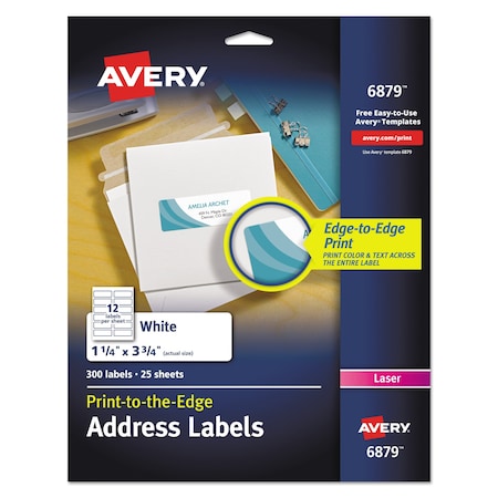 Avery Dennison Laser Label Color Print 12Up, White, PK300 6879